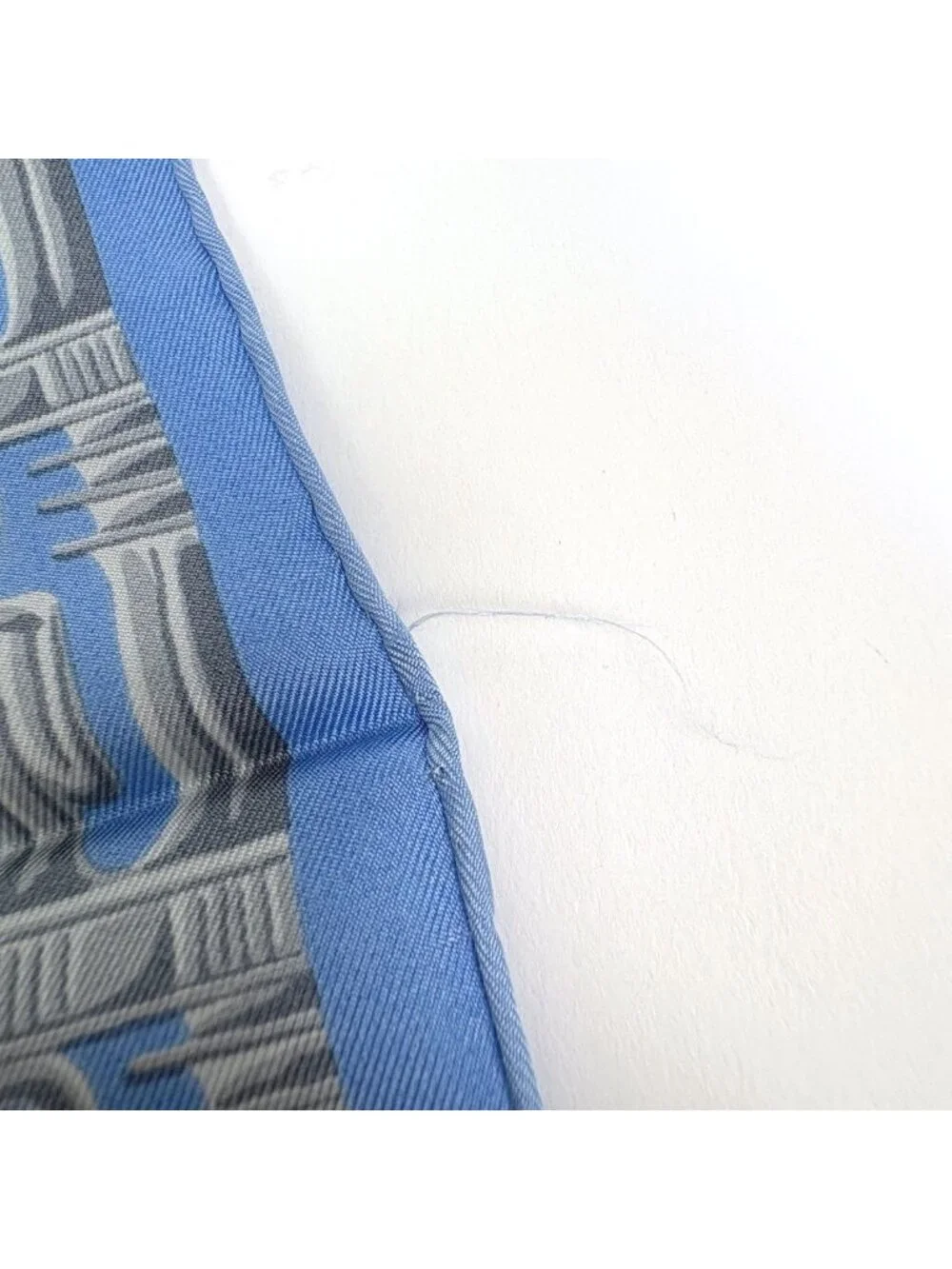 Hermes Carre 90 Tutankhamun Egypt Scarf Silk Light Blue Gray